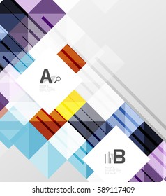 Minimalistic square shapes abstract background. Vector template background for print workflow layout, diagram, number options or web design banner