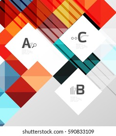 Minimalistic square shapes abstract background. Vector template background for print workflow layout, diagram, number options or web design banner