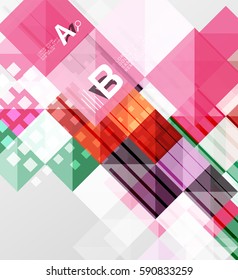 Minimalistic square shapes abstract background. Vector template background for print workflow layout, diagram, number options or web design banner