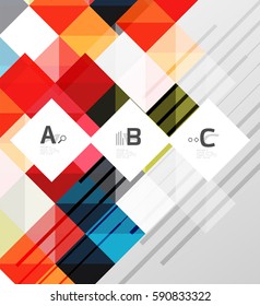 Minimalistic square shapes abstract background. Vector template background for print workflow layout, diagram, number options or web design banner