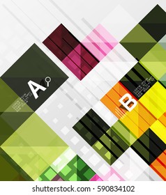 Minimalistic square shapes abstract background. Vector template background for print workflow layout, diagram, number options or web design banner