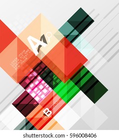 Minimalistic square shapes abstract background. Vector template background for print workflow layout, diagram, number options or web design banner