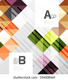 Minimalistic square shapes abstract background. Vector template background for print workflow layout, diagram, number options or web design banner