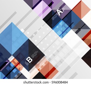 Minimalistic square shapes abstract background. Vector template background for print workflow layout, diagram, number options or web design banner