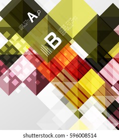 El cuadrado minimalista forma el fondo abstracto. Fondo de plantilla de vector para diseño de flujo de trabajo de impresión, diagrama, opciones de número o banner de diseño web