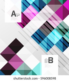 El cuadrado minimalista forma el fondo abstracto. Fondo de plantilla de vector para diseño de flujo de trabajo de impresión, diagrama, opciones de número o banner de diseño web