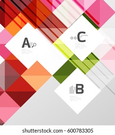 Minimalistic square shapes abstract background. Vector template background for print workflow layout, diagram, number options or web design banner