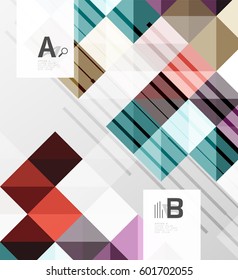 Minimalistic square shapes abstract background. Vector template background for print workflow layout, diagram, number options or web design banner