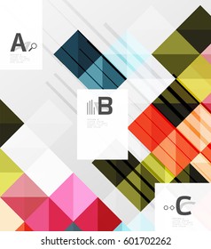 Minimalistic square shapes abstract background. Vector template background for print workflow layout, diagram, number options or web design banner