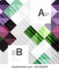 El cuadrado minimalista forma el fondo abstracto. Fondo de plantilla de vector para diseño de flujo de trabajo de impresión, diagrama, opciones de número o banner de diseño web