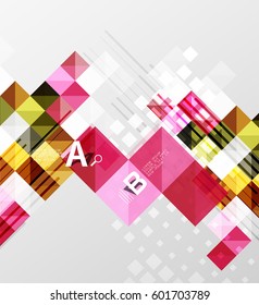 Minimalistic square shapes abstract background. Vector template background for print workflow layout, diagram, number options or web design banner