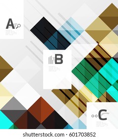 Minimalistic square shapes abstract background. Vector template background for print workflow layout, diagram, number options or web design banner