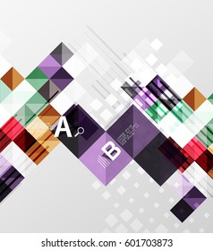 El cuadrado minimalista forma el fondo abstracto. Fondo de plantilla de vector para diseño de flujo de trabajo de impresión, diagrama, opciones de número o banner de diseño web