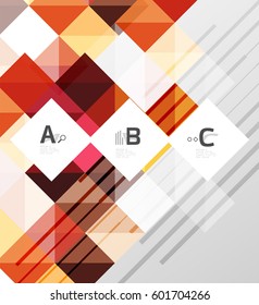 El cuadrado minimalista forma el fondo abstracto. Fondo de plantilla de vector para diseño de flujo de trabajo de impresión, diagrama, opciones de número o banner de diseño web