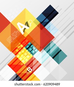 El cuadrado minimalista forma el fondo abstracto. Fondo de plantilla de vector para diseño de flujo de trabajo de impresión, diagrama, opciones de número o banner de diseño web