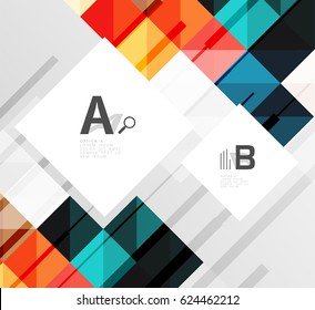 Minimalistic square shapes abstract background. Vector template background for print workflow layout, diagram, number options or web design banner