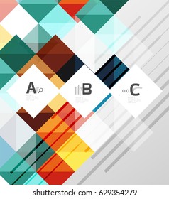 Minimalistic square shapes abstract background. Vector template background for print workflow layout, diagram, number options or web design banner