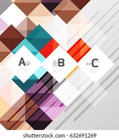 Minimalistic square shapes abstract background. Vector template background for print workflow layout, diagram, number options or web design banner