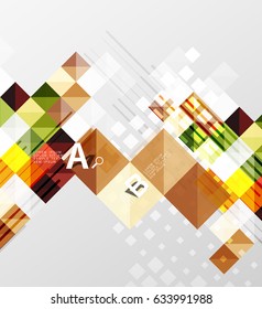 Minimalistic square shapes abstract background. Vector template background for print workflow layout, diagram, number options or web design banner