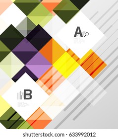 Minimalistic square shapes abstract background. Vector template background for print workflow layout, diagram, number options or web design banner