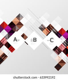 Minimalistic square shapes abstract background. Vector template background for print workflow layout, diagram, number options or web design banner