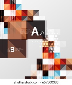 Minimalistic square shapes abstract background. Vector template background for print workflow layout, diagram, number options or web design banner