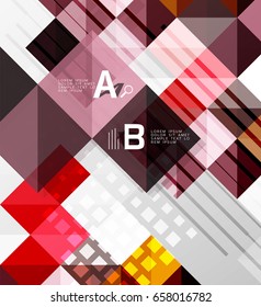 Minimalistic square shapes abstract background. Vector template background for print workflow layout, diagram, number options or web design banner