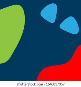Minimalistic square template with organic shapes. Colorful modern vector illustration.