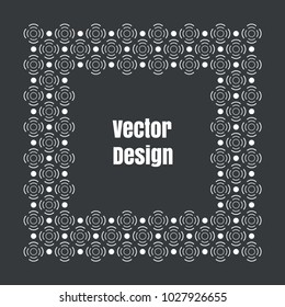 Minimalistic squared frame. Greeting cards. Wedding invitations. Monogram, logo, template, labels, badges. Squared seamless ornament with place for the text.