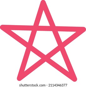 minimalistic star illustration in vector. EPS 10. pink and yellow star. five pointed star