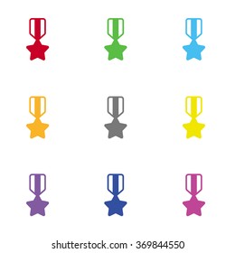 Minimalistic star medal icon for web