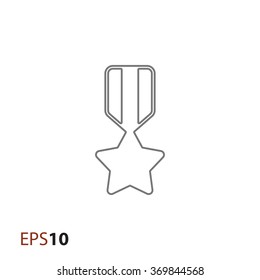 Minimalistic star medal icon for web