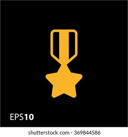 Minimalistic star medal icon for web