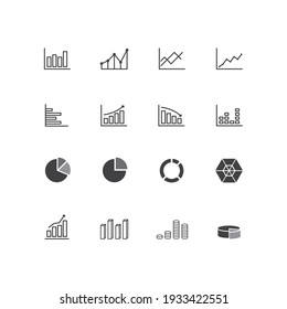 Minimalistic statistics icon set. with a transparent background. for web, applications and others