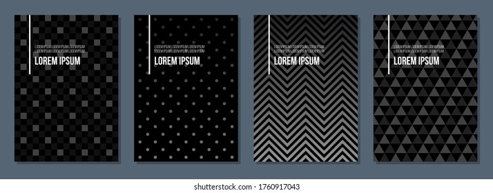 minimalistic style abstract geometric poster or brochure vector covers set