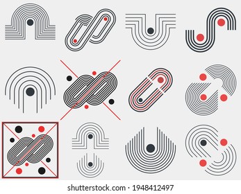 Minimalistic style. Abstract vector modern geometric background with lines. 