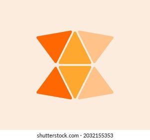 minimalistic style arranged triangle logo vector