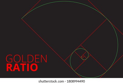 Minimalistic style design. Golden ratio. Geometric shapes. Circles in golden proportion. Futuristic design. Logo. Vector icon. Abstract vector background.
