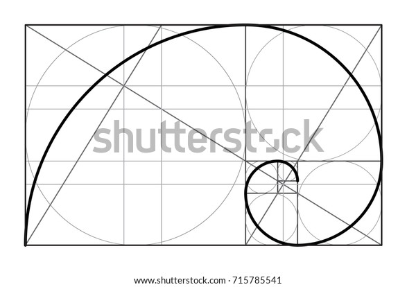 Minimalistic style design. Golden ratio.
Geometric shapes.  Circles in golden proportion. Futuristic design.
 Logo. Vector icon. Abstract vector background.
