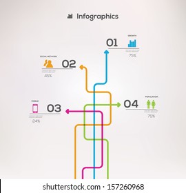 Plantilla infográfica de estilo minimalista. Ilustración del vector