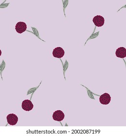 Minimalistic style seamless pattern with little roses flowers print. Pastel background. Spring nature style. Stock illustration. Vector design for textile, fabric, giftwrap, wallpapers.