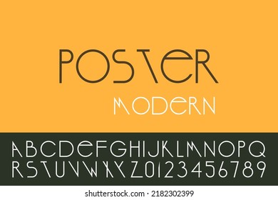 Minimalistic stylish contemporary font. Vector modern english alphabet. Creative vintage latin letters