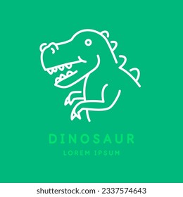 Minimalistic and stylish Dino emblem. Modern graphics. Vector illustration with text in a fashionable simple style.