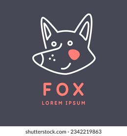 Minimalistische und stilvolle Foxzeichnung. Moderne Grafiken. Vektorgrafik.