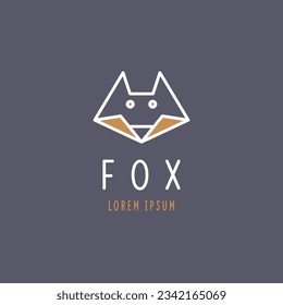 Minimalistic and stylish Fox emblem. Modern graphics. Vector illustration.