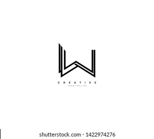 Minimalistic Stylish Linear W Monogram Logo