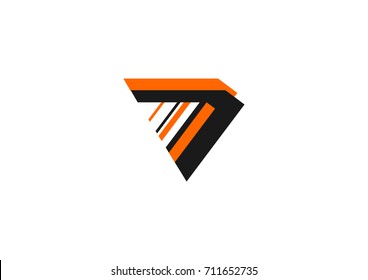 Minimalistic stylish and modern icon triangle logo for company