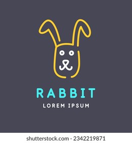 Minimalistic and stylish Rabbit emblem. Modern graphics. Vector illustration in a simple style.