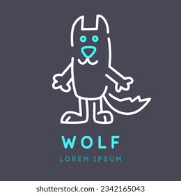 Minimalistic and stylish Wolf drawing. Modern graphics. Vector illustration.