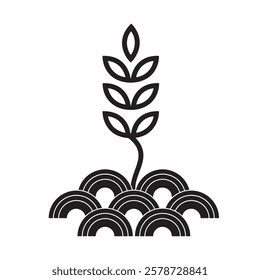 Minimalistic and symbolic growth plant vector design